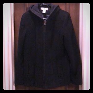 Hooded wool coat